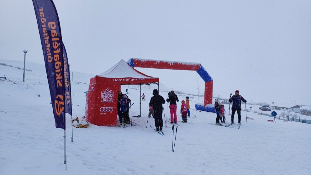 Frábær fjölskyldu sunnudagur á skíðum.