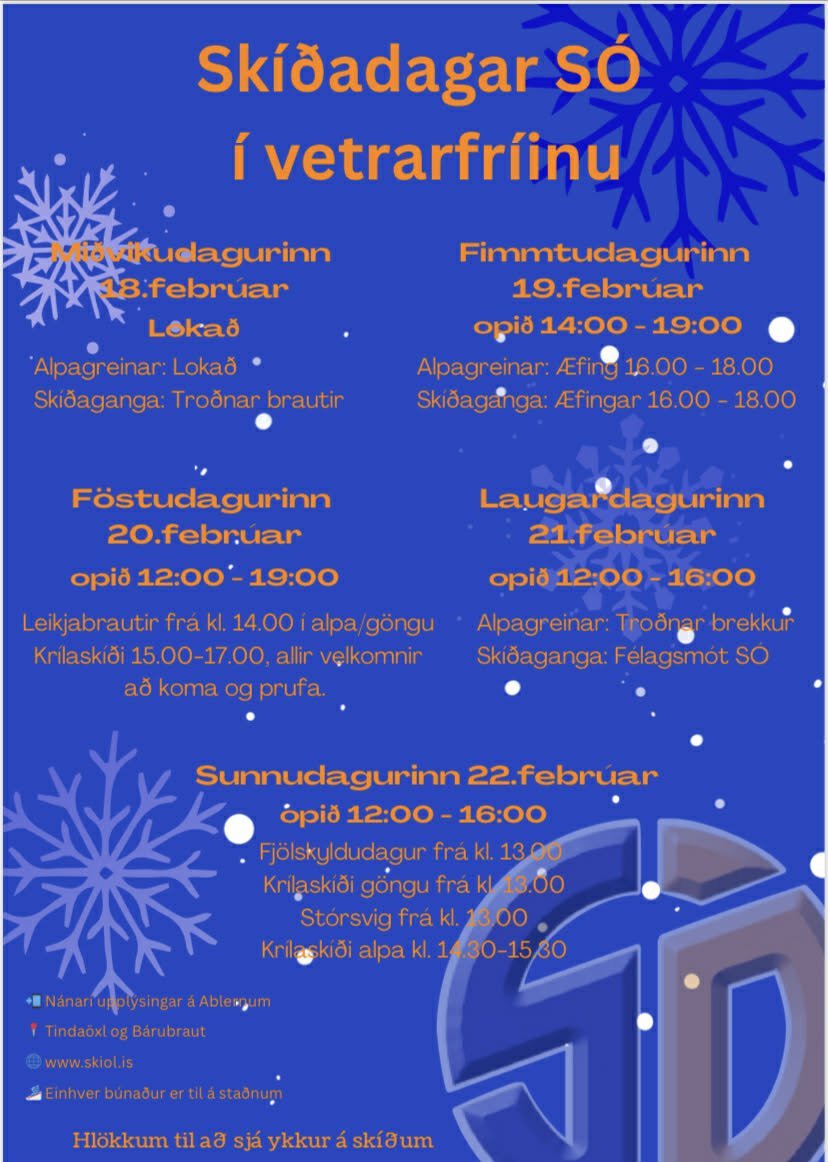 Flott dagskrá í vetrarfríinu