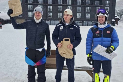 T.v. Matthías Kristinsson 2.sæti í svigi