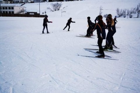 Æfingar á skíðum!